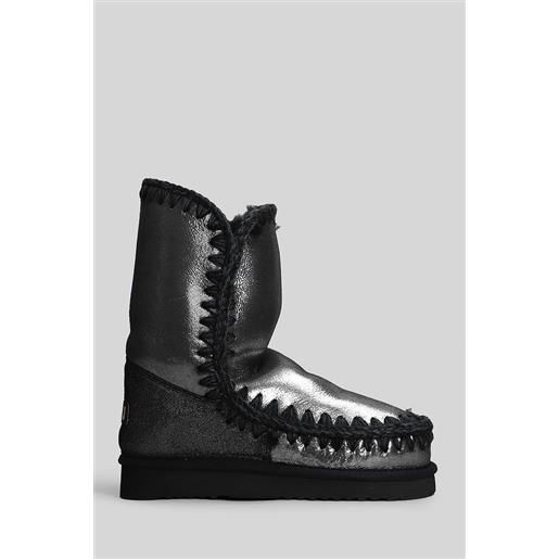 Mou tronchetti tacco basso eskimo 24 in glitter nero