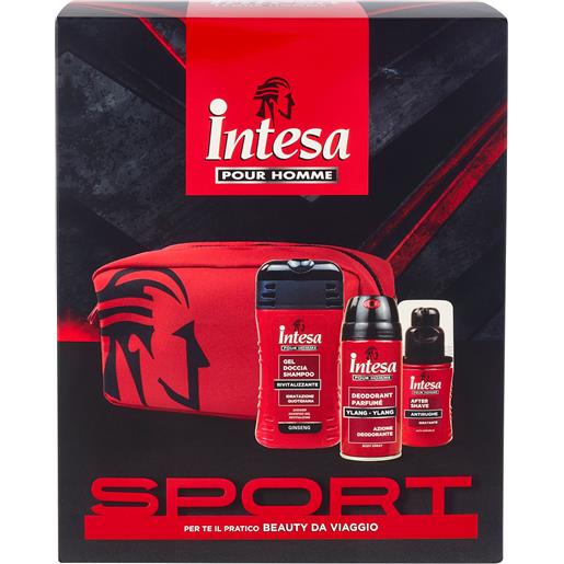 Intesa cofanetto pour homme sport gel doccia shampoo 250ml + deodorante ylang ylang 150ml + after shave 100ml