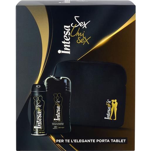 Intesa cofanetto sex unisex gel doccia-shampoo deep night 250 ml + parfum deodorant deep night 125 ml