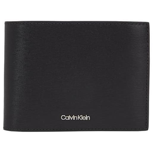 Calvin Klein uomo borsello trifold in pelle, nero (black epi), taglia unica