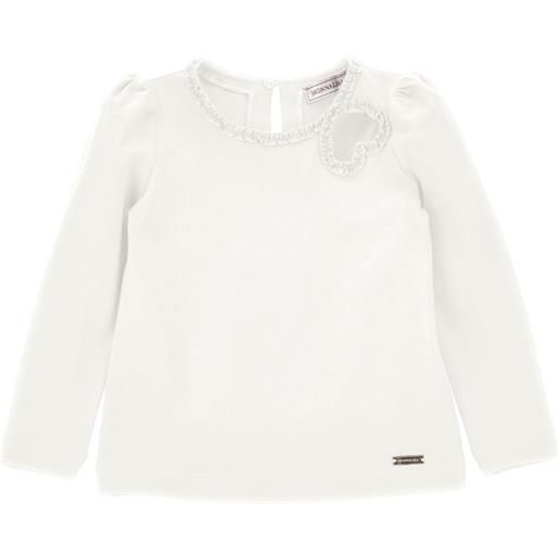 Monnalisa t-shirt cuore collo ricamato