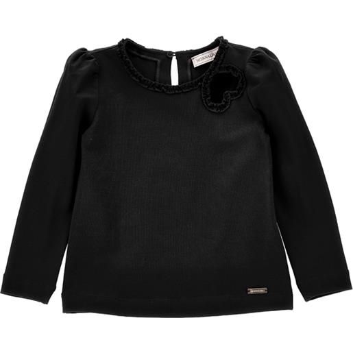 Monnalisa t-shirt cuore collo ricamato