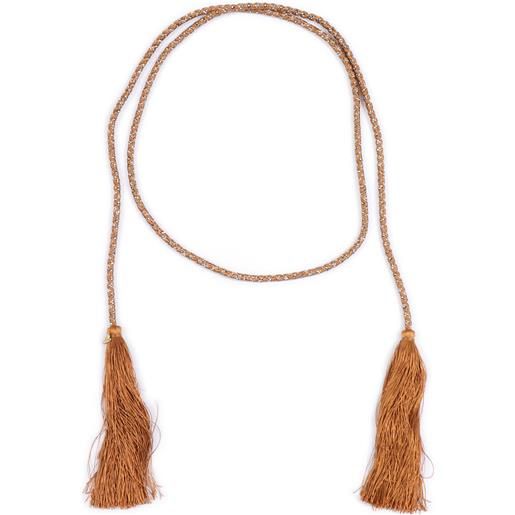 FORTE FORTE cintura laccio con cristalli e nappe