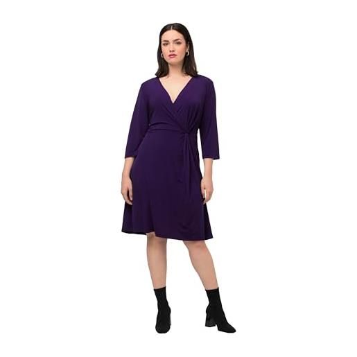 Ulla Popken abito slinky con nodo vestito, viola profondo, 52-54 donna