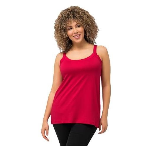 Ulla Popken top con spaghetti canottiera da donna, colore: rosso, 56/58 it