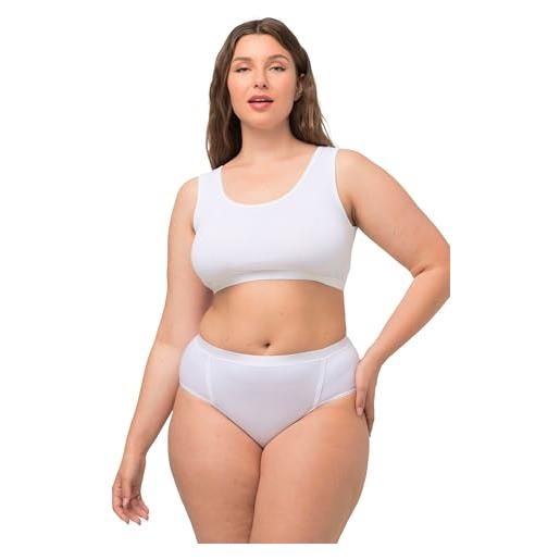 Ulla Popken bustino, tinta unita reggiseno a t-shirt, bianco neve, 60-62 donna