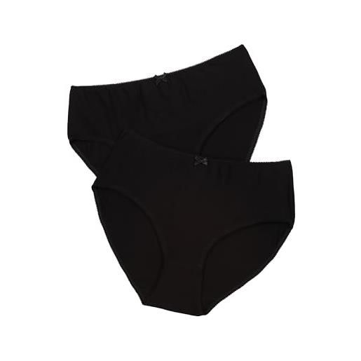 Ulla Popken slip, 2er pack, slip donna, nero (schwarz 10), 58 (taglia produttore: 58+)