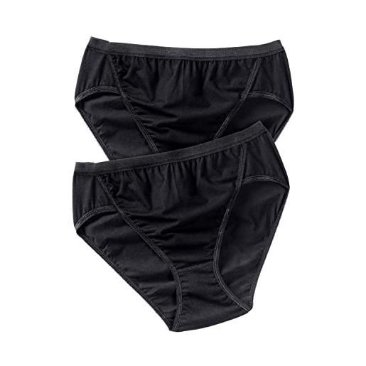 Ulla Popken jazz-pant 2er pack slip, nero (schwarz 10), 60 (taglia produttore: 54+) (pacco da 2) donna