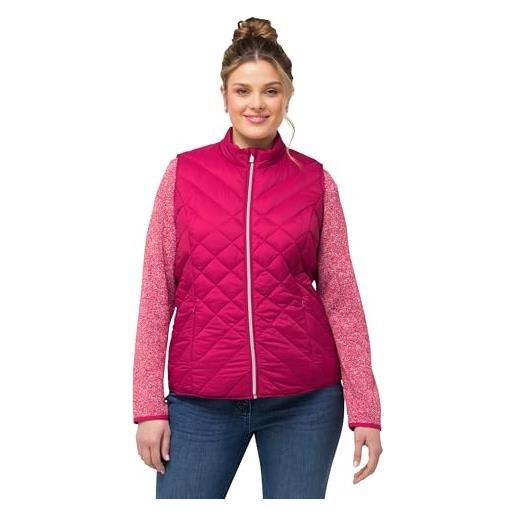 Ulla Popken hyprar funktions-steppweste, wasserabweisend, stehkragen gilet, grigio/blu, 58-60 donna