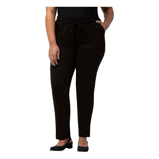 Ulla Popken pantaloni dal taglio aderente con cintura elastica e spacchetti laterali, fino alla tg. 72/74 nero 31+ 709769100-31+