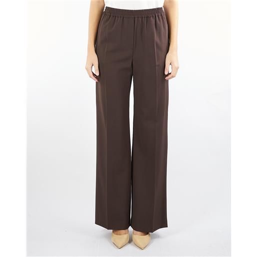 MAX MARA WEEKEND pantalone moro in gabardina di lana tecnica