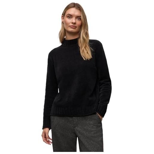 Street One 3017290 morbido maglione in ciniglia, nero, 50 donna