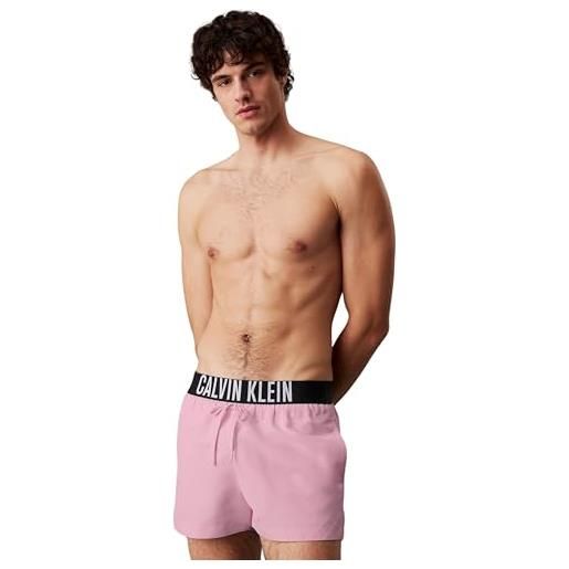 Calvin Klein uomo pantaloncino da bagno short con fascia con logo, rosa (sweet pink), s
