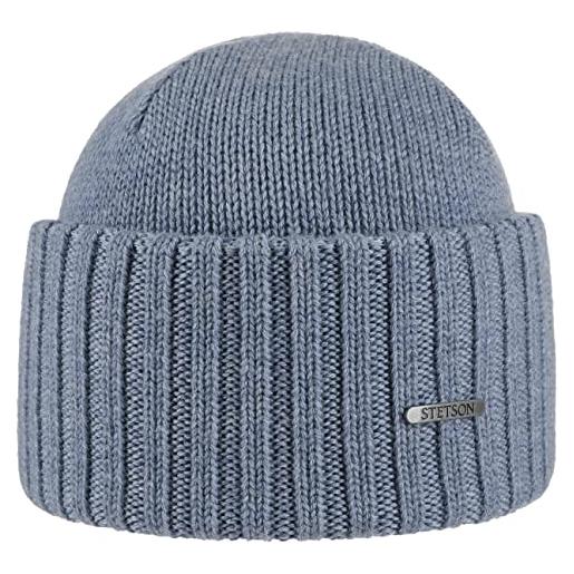 Stetson beanie merino wool jeans blu, blu, taglia unica
