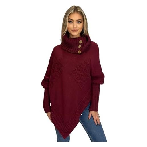 Mississhop, hergestellt in eu - poncho - assimetrico - basic - donna bordo 42