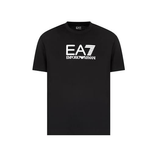 EA7 uomo t-shirt con logo, black/beige, s