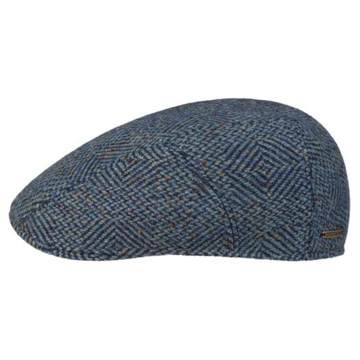 Stetson coppola birkdale wool uomo - made in the eu cappello piatto con visiera, visiera autunno/inverno autunno inverno - l (58-59 cm) blu