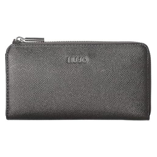 Liu Jo portafoglio caliwen, antracite metallizzato, 19 x 11 cm, 12 vani porta carte