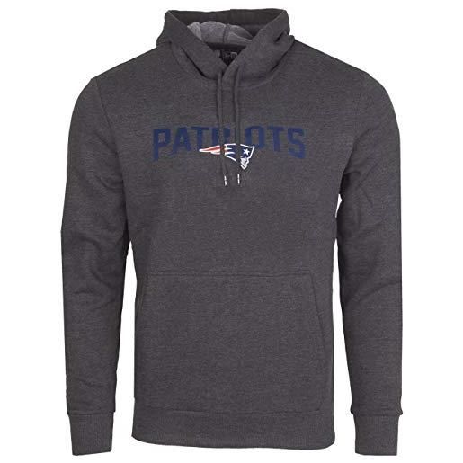 New Era felpa con cappuccio con logo stack - nfl new england patriots antracite - xs
