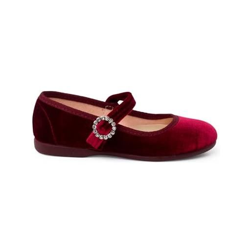 Pisamonas ballerine con cinturino velluto fibbia gioiello misurare 32 colore bordeaux