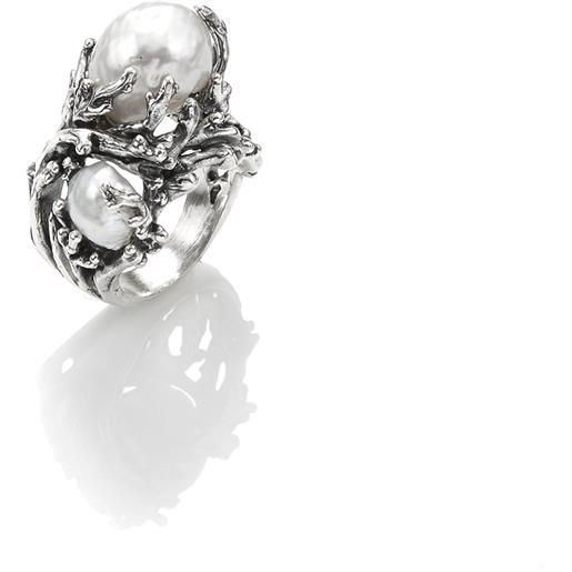 Giovanni Raspini / mare / anello mari del sud / argento e perle naturali - 10229