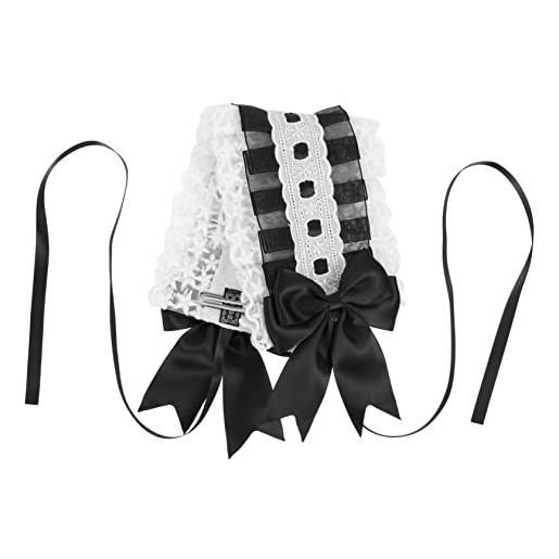 TOVINANNA fascia per chioma in pizzo lolita da donna, copricapo per cosplay clip nascosta, accessorio leggero per feste di compleanno e carnevale