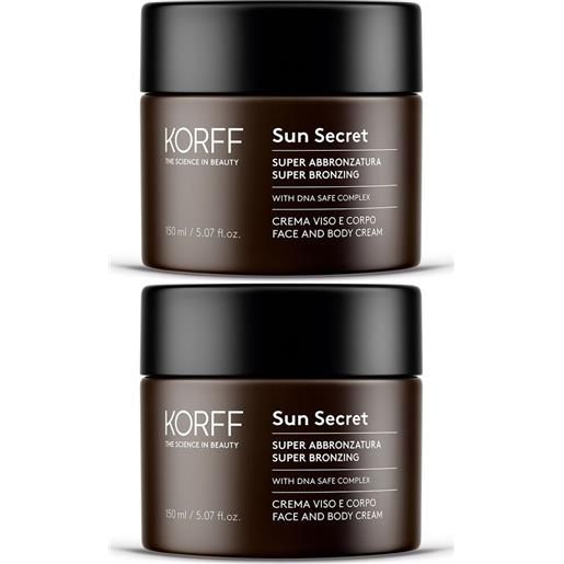 Korff Srl korff sun secret crema viso e corpo super abbronzatura set da 2 2x150 ml