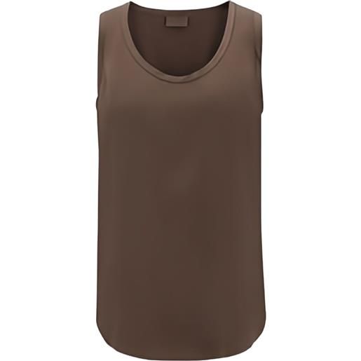 Brunello Cucinelli canotta con orlo curvo - marrone