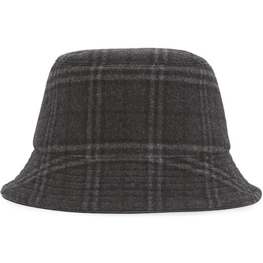 Burberry cappello bucket a quadri - grigio