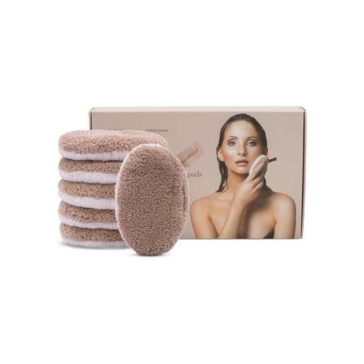 waschies set di 6 cialde lavabili, riutilizzabili, pulizia profonda dei pori solo con acqua, delicato sulla pelle, ipoallergenico, super soft gold edition