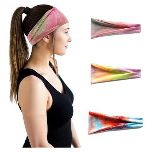 Alexis Leroy fascia per capelli donna 3 pezzi turbanti elastici moda casual set stile nebulosa