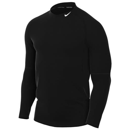 Nike top m np top warm ls mock, black/white, fb8515-010, 2xl