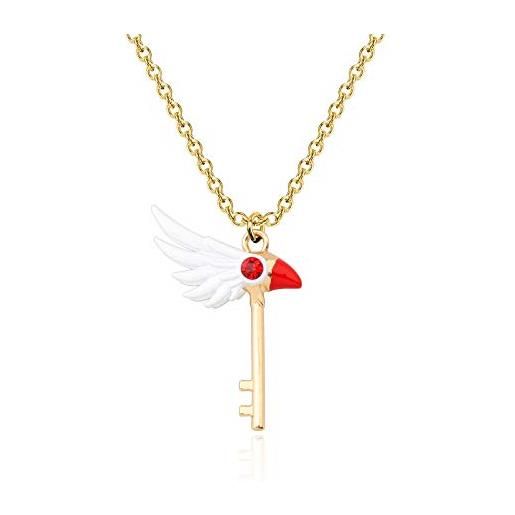FAADBUK carte anime captor sakura gioielli kinomoto sakura stella bacchetta collana carta captor sakura portachiavi carta captor sakura regalo amante (sakura star nk -s)