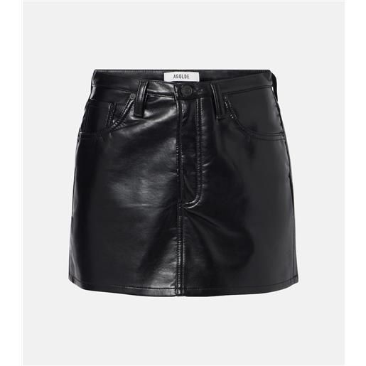 Agolde minigonna keira in misto pelle