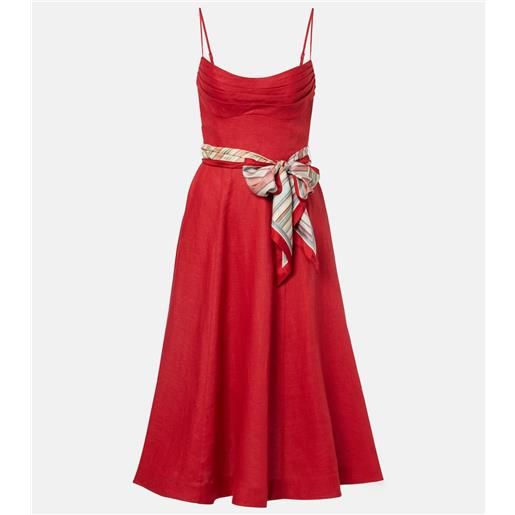 Zimmermann abito midi rebellion in lino