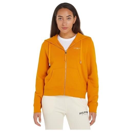 Tommy Hilfiger felpa con cappuccio e cerniera donna 1985 zip, arancione (rich ochre), xs