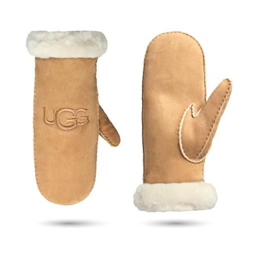 UGG shearling UGG embroider mitten - uniseks handschoenen - kleur: cognac - maat: l