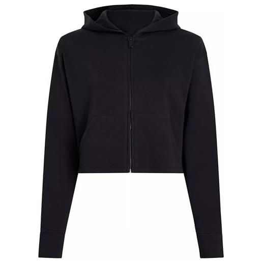 Calvin Klein donna felpa con zip full zip con cappuccio, nero (black), xl