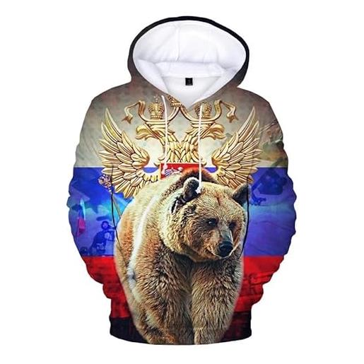 East-hai-buy 3d russia orso bandiera russa stampata felpa con cappuccio felpe giacca da uomo cappotto moda casual pullover oversize top harajuku streetwear color3, xl