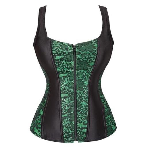 Corsetto Crop Top WERFORU In Pelle PU Nero - Con Stecche E Coppe In Schiuma, Antiscivolo, Sexy