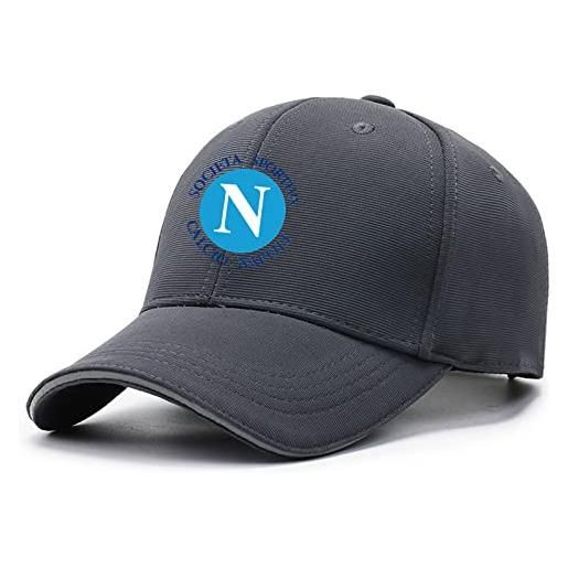 GLLUSA berretto da baseball da uomo per ssc napoli cappello casual con stampa cappello con visiera parasole regolabile cappellino da golf cappello da camionista sportivo unisex-dark grey||one size