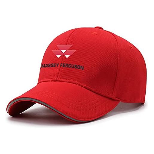 GLLUSA berretto da baseball da uomo per massey ferguson stampa cappello casual cappello con visiera parasole regolabile cappellino da golf cappello berretto sportivo unisex-red||one size