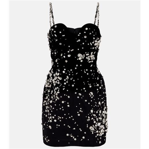 Oscar de la Renta abito corto con cristalli