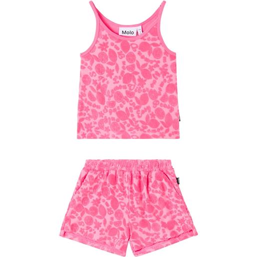 Molo top e shorts in spugna di misto cotone