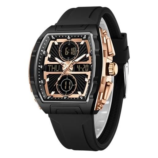 Forrader Orologio sportivo digitale da uomo, impermeabile, con luce posteriore a LED, con cronometro, sveglia, orologio da polso, 1965blu Camouflage, cinturino