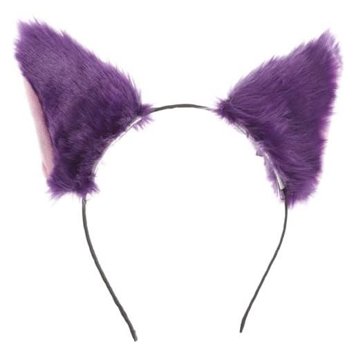 Abaodam orecchie da stregatto 2 pezzi vestito operato ragazze elastici per accessorio per per ragazze fasce per la testa donna orecchie pelose di animali per di