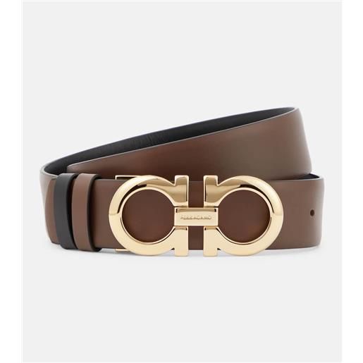 Ferragamo cintura reversibile gancini in pelle