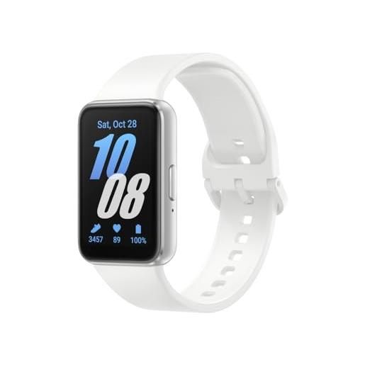 Samsung galaxy fit3 fitness band, batteria a lunga durata, rilevamento cadute/sos, barometro, ip68, monitoraggio sonno, oltre 100 esercizi, gestione notifiche/musica, silver [versione italiana]