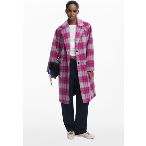 Desigual cappotto tartan rosa