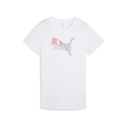 PUMA ess logo lab tee, magliette unisex - adulto, PUMA white, 